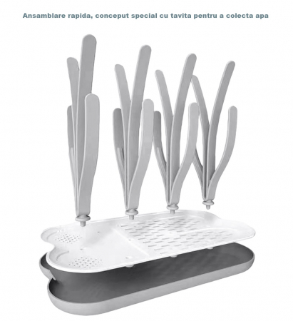 Suport FizioTab® pentru Uscarea Biberoanelor si Tetinelor, Gri/Alb [3]