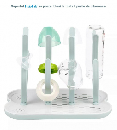Suport FizioTab® pentru Uscarea Biberoanelor si Tetinelor, Verde/Alb [2]