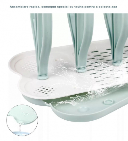 Suport FizioTab® pentru Uscarea Biberoanelor si Tetinelor, Verde/Alb [3]