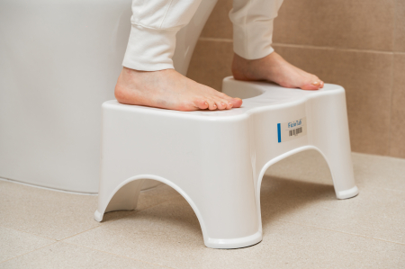 Taburet WC FizioTab®, Solutia Naturala Impotriva Constipatiei Si Hemoroizilor, Scaunel Inaltator WC Pentru Pozitia Corecta Pe Toaleta, Alb, Inaltime 21 cm [3]