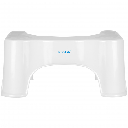 Taburet WC FizioTab®, Solutia Naturala Impotriva Constipatiei Si Hemoroizilor, Scaunel Inaltator WC Pentru Pozitia Corecta Pe Toaleta, Alb, Inaltime 21 cm