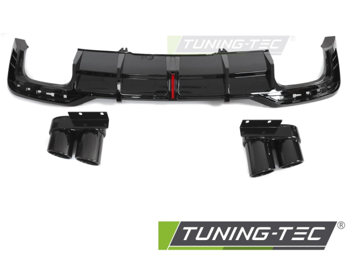 Difuzor Audi A5 F5 S-Line cu Stop LED Glossy Black 2019–2023 [2]