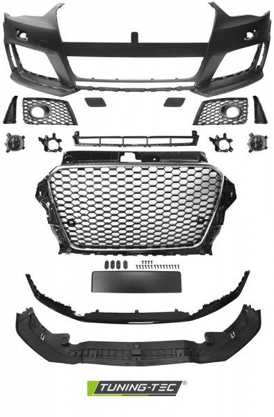 Bara fata AUDI A3 12-16 RS3 STYLE CROME CU NEGRU CU PDC [2]