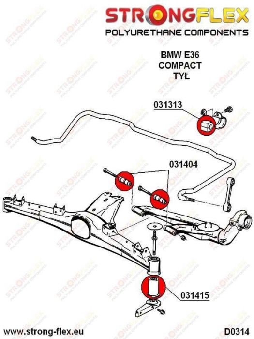 Bucsa poliuretan bara stabilizatoare pentru BMW E30, BMW E36 - 031313B [2]