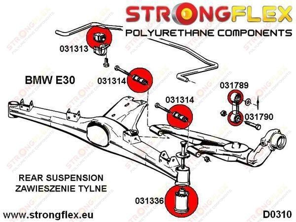Bucsa poliuretan bieleta antiruliu spate pentru BMW E30 E36 - 031790A [2]