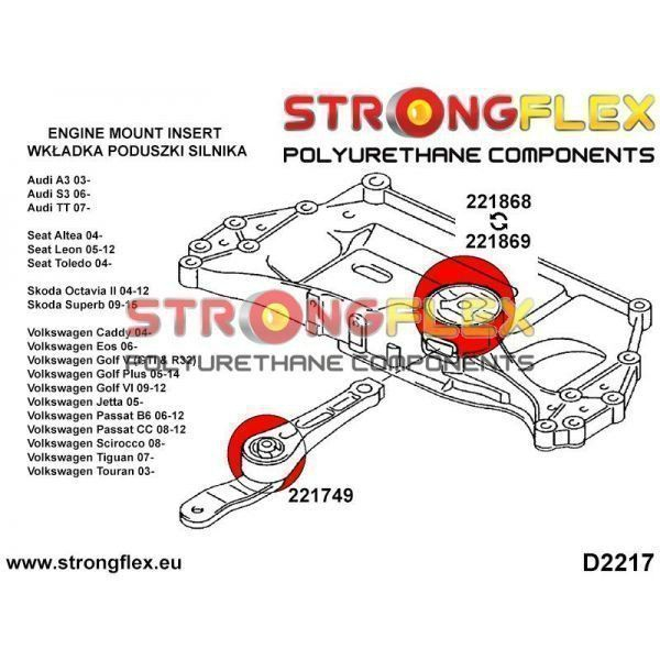 Bucsa poliuretan suport motor pentru Audi A3, TT, Leon, Golf 5 - 221868B [2]