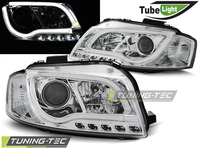 Faruri AUDI A3 8P 05.03-03.08 LED TUBE LIGHTS CROM [1]