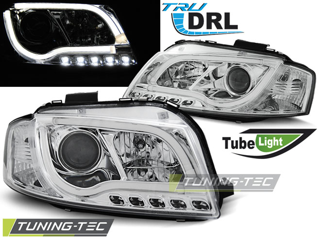 Faruri AUDI A3 8P 05.03-03.08 LED TUBE LIGHTS CROM TRU DRL [1]