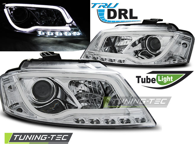 Faruri AUDI A3 8P 08-12 CROM TUBE LIGHT TRU DRL [1]