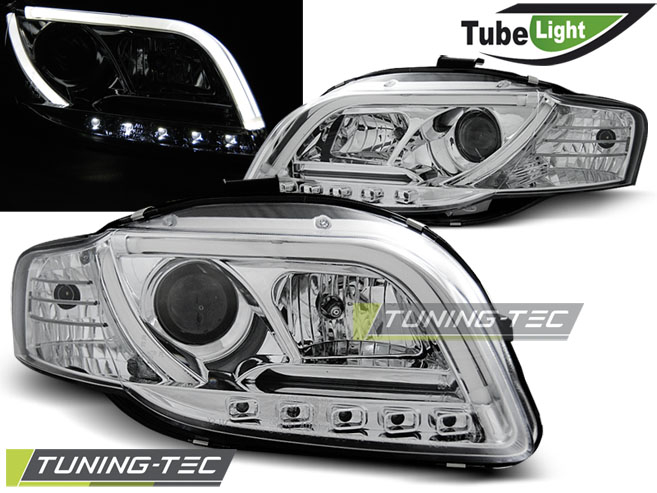 Faruri AUDI A4 B7 11.04-03.08 LED TUBE LIGHTS CROM [1]