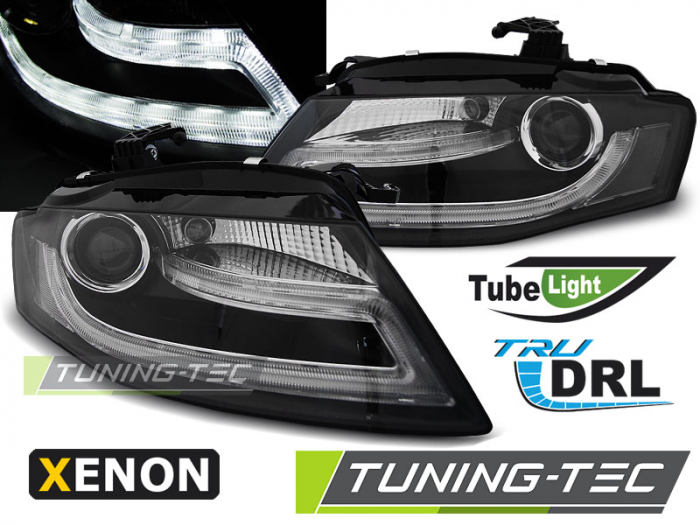 Faruri AUDI A4 B8 04.08-11 TRU DRL NEGRU HID XENON [1]