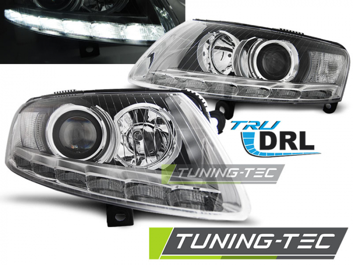 Faruri AUDI A6 C6 04.04-08 CROM DRL H7 [1]
