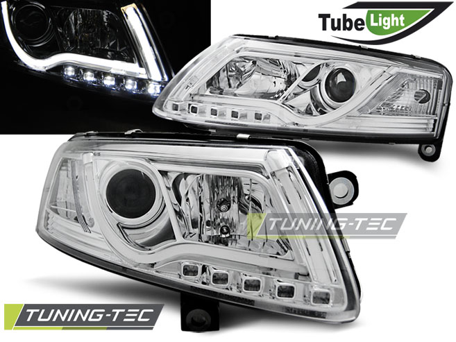 Faruri AUDI A6 C6 04.04-08 LED TUBE LIGHTS CROM [1]