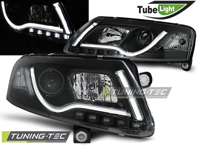 Faruri AUDI A6 C6 04.04-08 LED TUBE LIGHTS NEGRU [1]