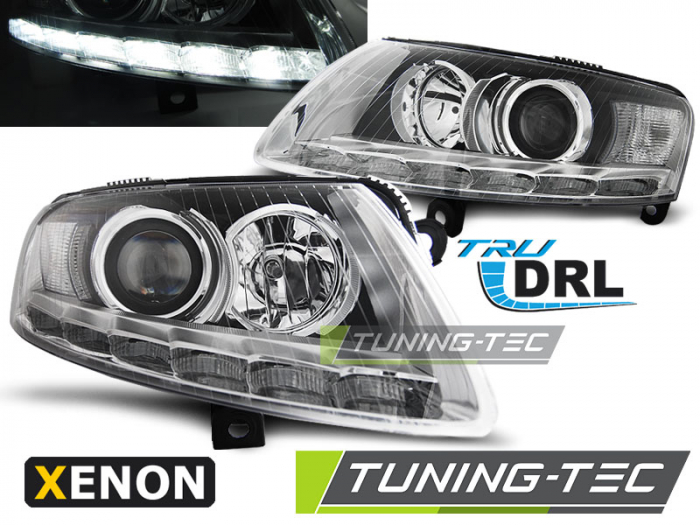 Faruri AUDI A6 C6 04.04-08 XENON DAYLIGHT CROM DRL [1]