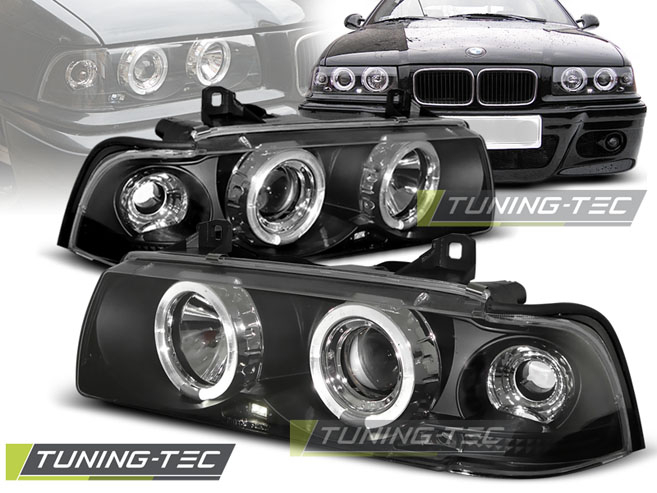 Faruri BMW E36 12.90-08.99 ENGEL EYES NEGRU [1]