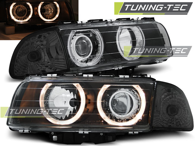 Faruri BMW E38 06.94-08.98 H7/H7 ANGEL EYES NEGRU [1]