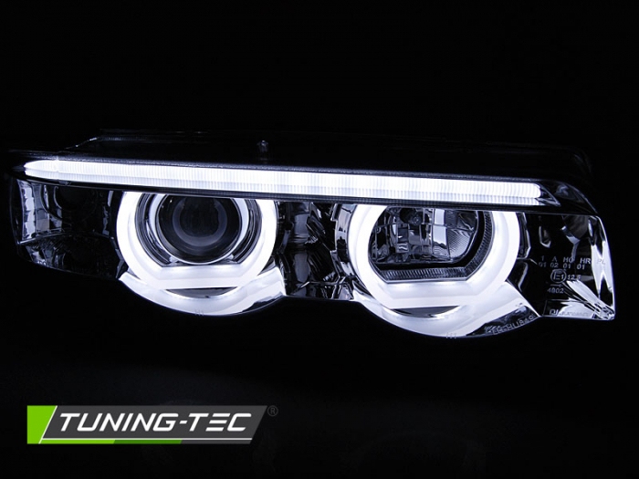 Faruri BMW E38 94-01 3D ANGEL EYES LED fond crom  [2]