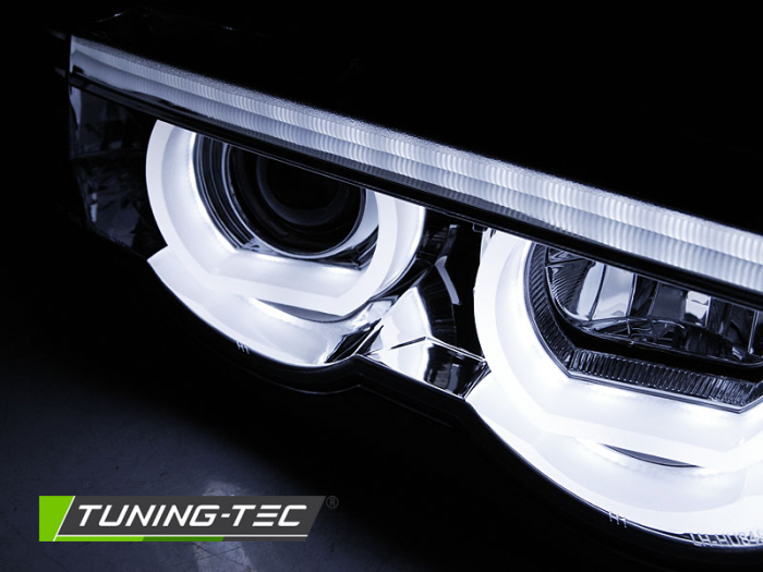 Faruri BMW E38 94-01 3D ANGEL EYES LED fond crom  [3]