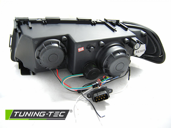 Faruri BMW E38 94-01 3D ANGEL EYES LED fond negru [4]