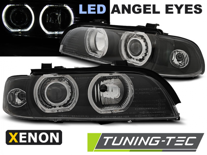 Faruri BMW E39 09.95-06.03 ANGEL EYES LED D2S/H7 NEGRU [1]