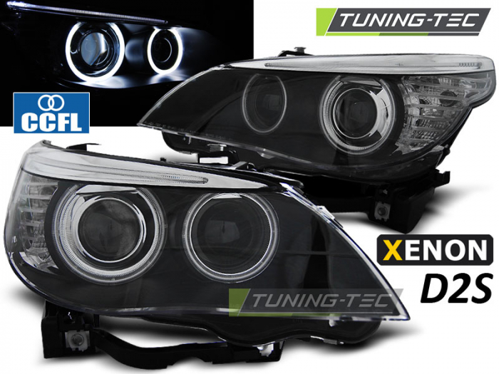 Faruri BMW E60/E61 03-04 CCFL HID D2S DUAL PROJECTOR NEGRU [1]