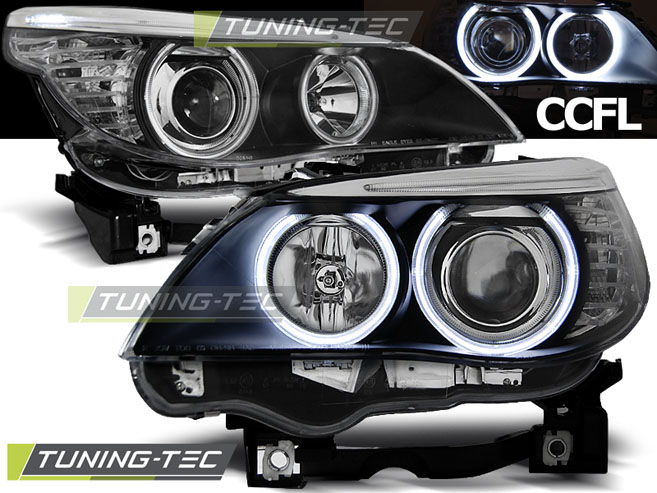 Faruri BMW E60/E61 03-07 ANGEL EYES NEGRU [1]