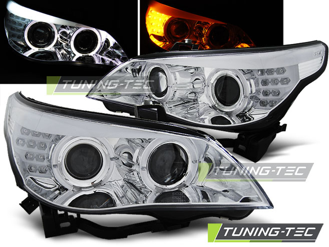 Faruri BMW E60/E61 03-07 CROM LED INDIC. [1]