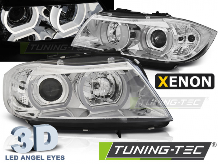 Faruri BMW E90/E91 03.05-08.08 3D U-TYPE CROM HID [1]