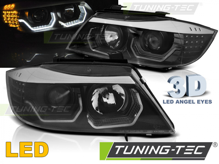 Faruri BMW E90/E91 05-08 3D AE LED NEGRU [1]