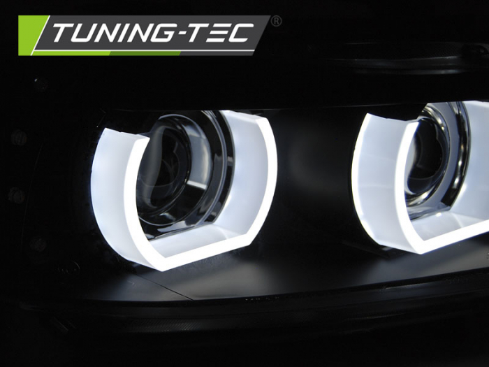Faruri BMW E90/E91 LCI 09-11 HID DRL negru semnalizari LED [3]