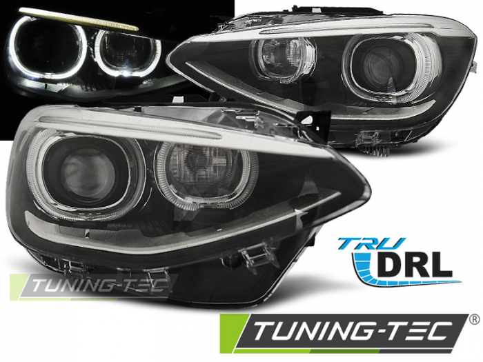 Faruri BMW F20 / 21 11-12.14 AE TRUE DRL NEGRU [1]