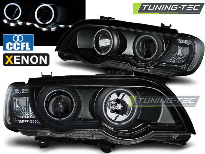 Faruri BMW X5 E53 09.99-10.03 ANGEL EYES NEGRU [1]