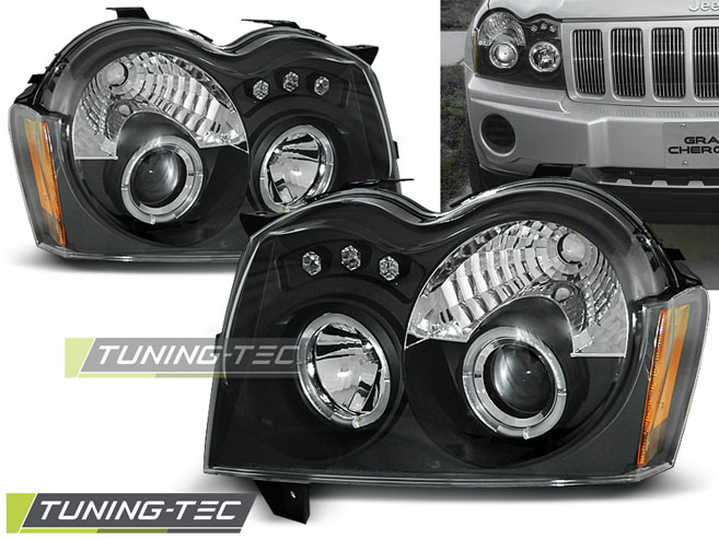 Faruri CHRYSLER JEEP GRAND CHEROKEE 05-08 ANGEL EYES NEGRU [1]