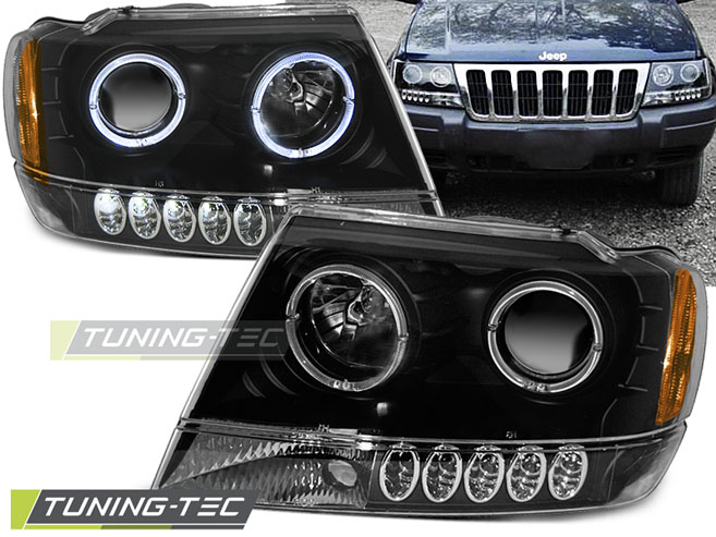 Faruri CHRYSLER JEEP GRAND CHEROKEE 99-05.05 ANGEL EYES NEGRU [1]