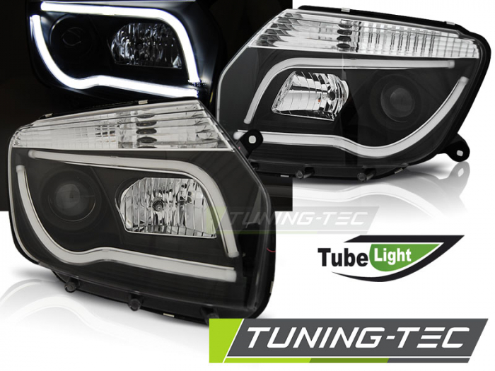 Faruri DACIA DUSTER 04.10-14 NEGRU TUBE LIGHT [1]