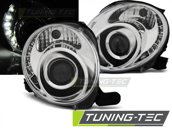 Faruri FIAT 500 07-  CROM LED [1]