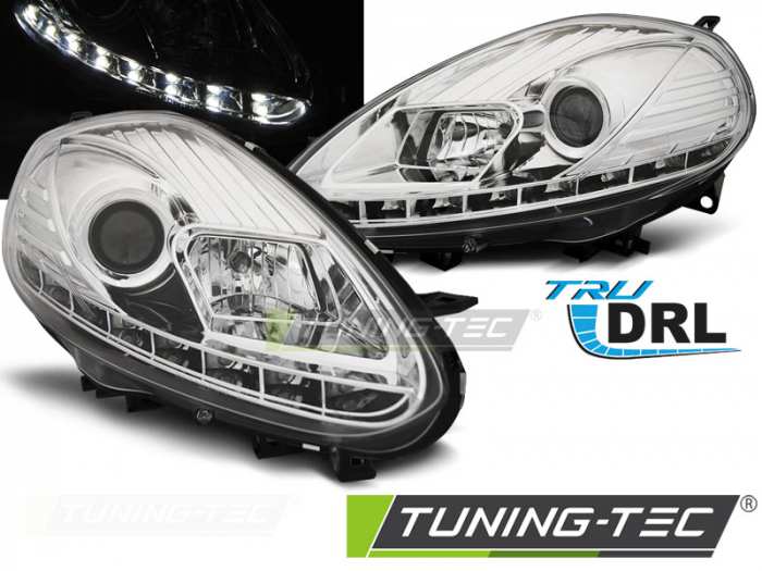 Faruri FIAT PUNTO EVO 10.09-12 CROM DRL LED [1]