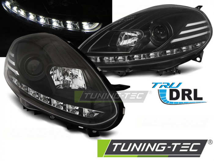 Faruri FIAT PUNTO EVO 10.09-12 NEGRU DRL LED [1]