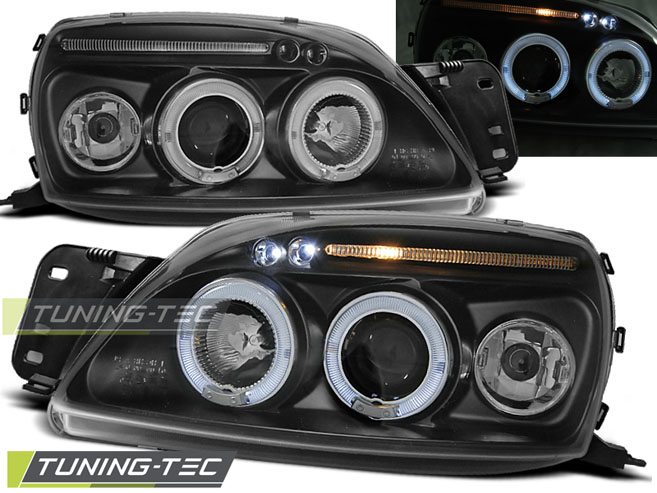 Faruri FORD FIESTA MK5 09.99-04.02 ANGEL EYES NEGRU [1]