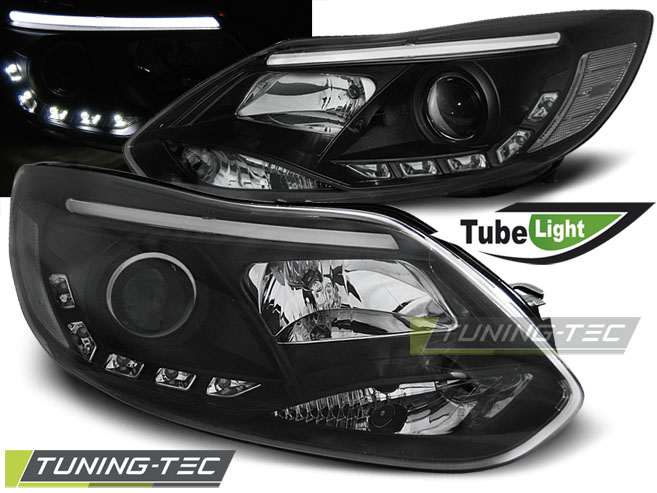 Faruri FORD FOCUS MK3 11- 10.14  TUBE LIGHTS NEGRU [1]