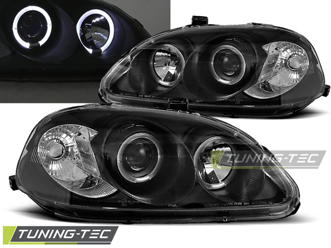 Faruri HONDA CIVIC 09.95-02.99 ANGEL EYES NEGRU [1]