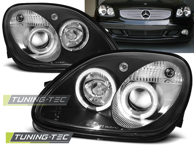 Faruri MERCEDES R170 SLK 04.96-04 ANGEL EYES NEGRU [1]