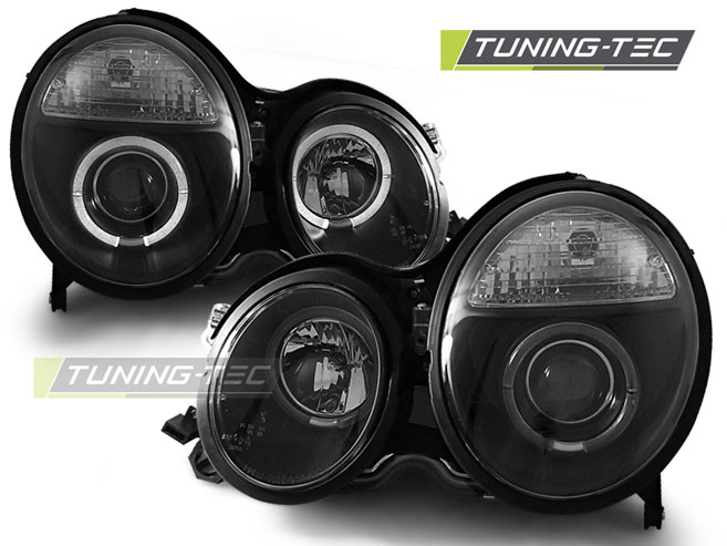 Faruri MERCEDES W210 E-KLASA 06.99-02 ANGEL EYES NEGRU [1]