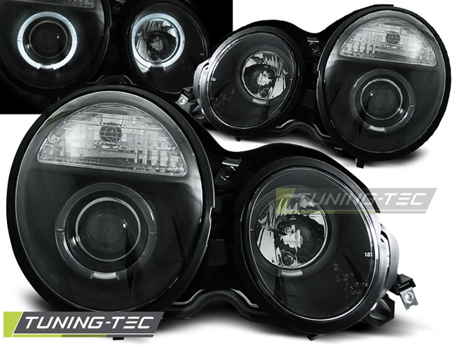 Faruri MERCEDES W210 E-KLASA 95-05.99 ANGEL EYES NEGRU [1]