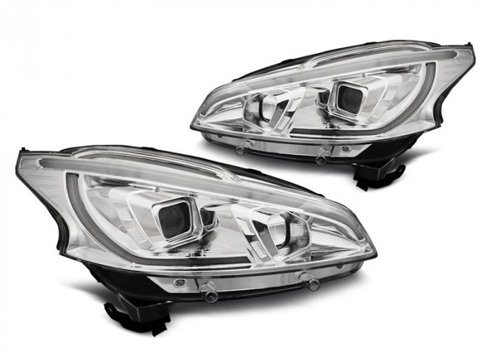 Faruri PEUGEOT 208 4.12-06.15 TUBE LIGHT crom [1]