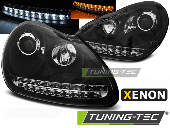 Faruri PORSCHE CAYENNE 02-06 DAYLIGHT NEGRU HID XENON [1]