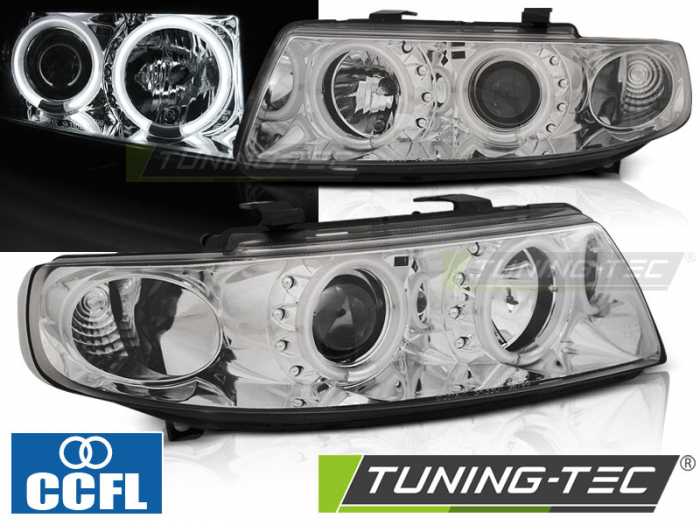 Faruri SEAT LEON / TOLEDO 04.99-08.04 ANGEL EYES CCFL CROM [1]