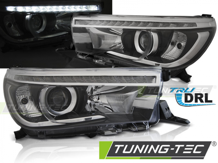 Faruri TOYOTA HILUX 16-  LED PROJECTOR TRUE DRL NEGRU [1]
