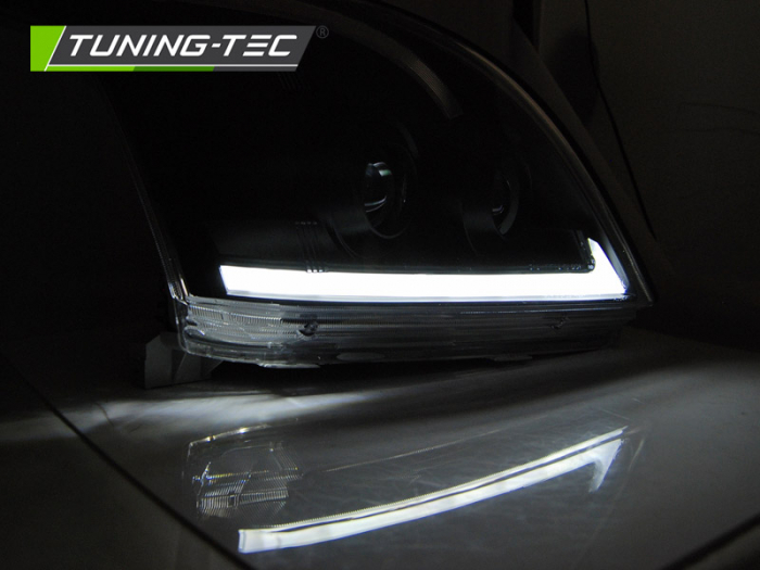Faruri TOYOTA LAND CRUISER 120 03-09 TUBE LIGHT cu semnalizare dinamica fond negru [2]